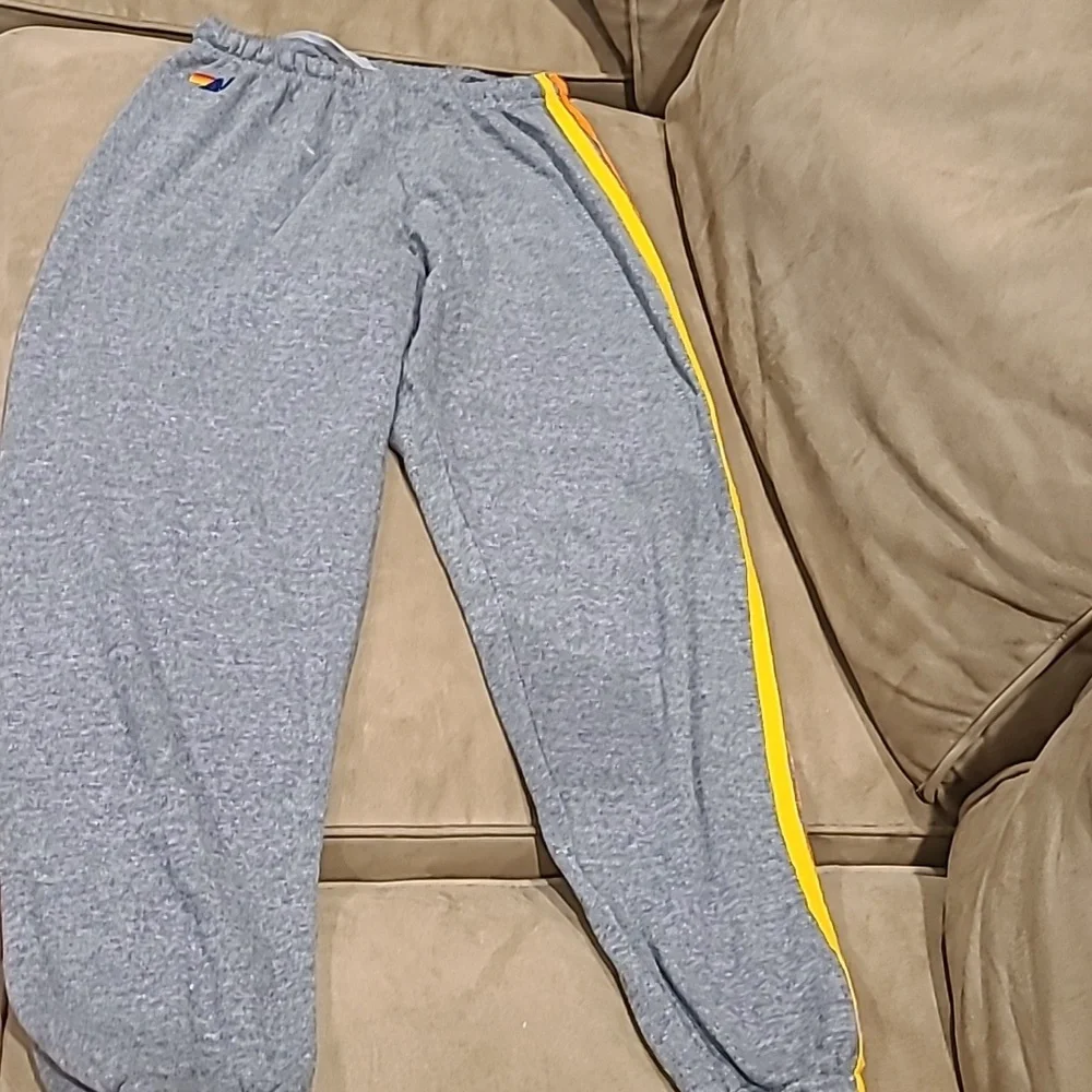 EUC Aviator Nation Stripe Sweatshuit Grey - Picture 4 of 5